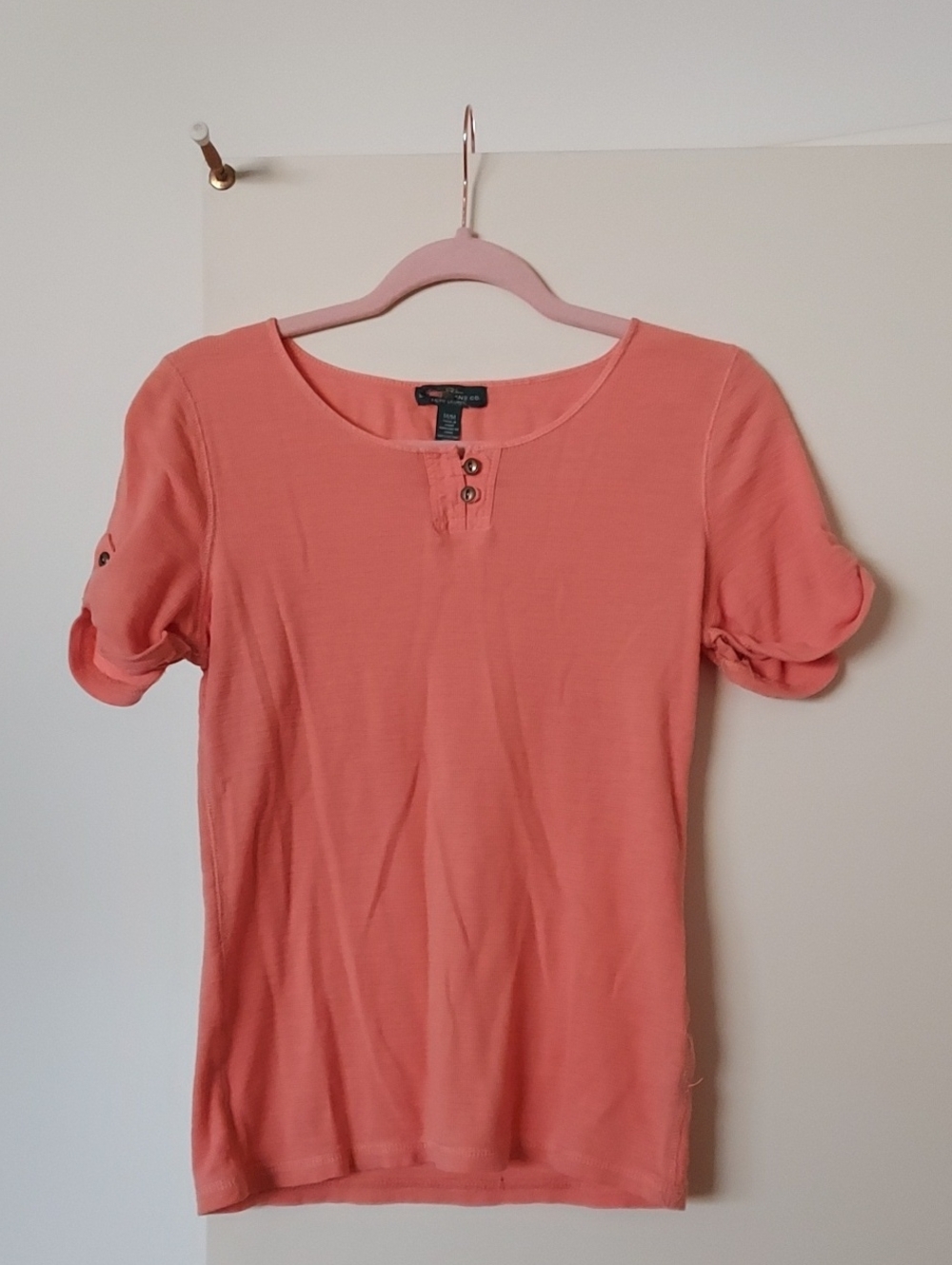 Ralph Lauren Coral Short-Sleeve Henley Tee